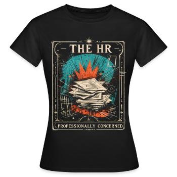Retro Personalwesen-Zitat: Büro-Kunstdesign - Frauen T-Shirt - Schwarz - Vorne - AI Model Female 172 dark (172cm)