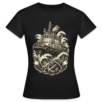 Schleppschiffe Schlepper - Frauen T-Shirt - Schwarz - Vorne - AI Model Female 172 dark (172cm)