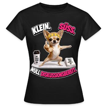 Klein süss und nicht diskutierbar - Frauen T-Shirt - Schwarz - Vorne - AI Model Female 172 dark (172cm)