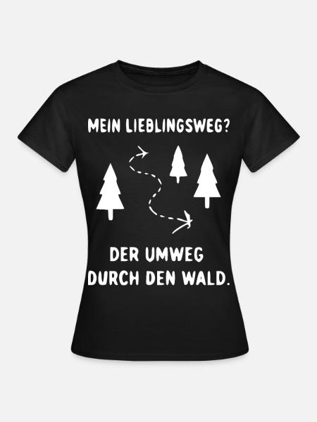 Waldweg Umweg Illustration - Frauen T-Shirt - Schwarz