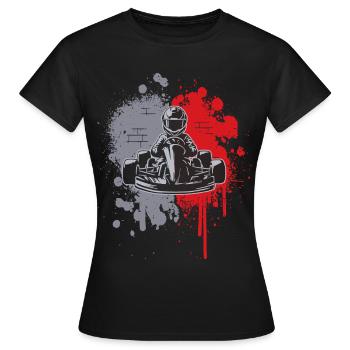 Kart Farbklecks Go Karts Motorsport Go Kart - Frauen T-Shirt - Schwarz - Vorne - AI Model Female 172 dark (172cm)