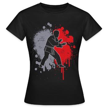 Judoka Judoka Splash of Color Hommes Garçons Arts martiaux - T-shirt Femme - noir - Devant - AI Model Female 172 dark (172cm)