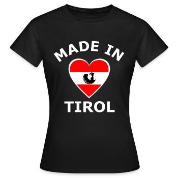 Motif de cœur tyrol fabriqué - T-shirt Femme - noir - Devant - AI Model Female 172 dark (172cm)