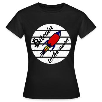Le bitcoin s’envole vers la lune - T-shirt Femme - noir - Devant - AI Model Female 172 dark (172cm)