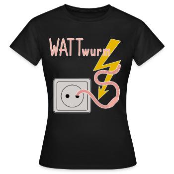 Wattwurm zweideutiger Witz Dad Humor Geschenkidee - Frauen T-Shirt - Schwarz - Vorne - AI Model Female 172 dark (172cm)