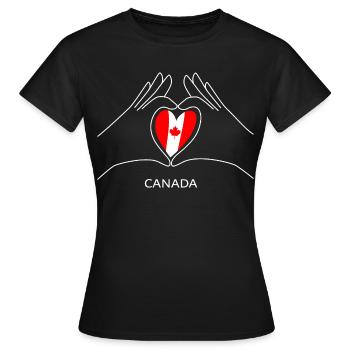 Cœur du Canada avec drapeau canadien Fan du Canada - T-shirt Femme - noir - Devant - AI Model Female 172 dark (172cm)