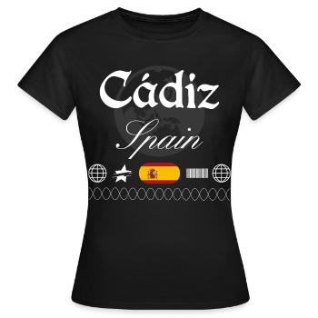 Cádiz Spanien Streetwear Reise Souvenir - Frauen T-Shirt - Schwarz - Vorne - AI Model Female 172 dark (172cm)
