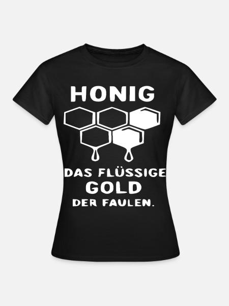 Honigwaben Tropfendes Gold - Frauen T-Shirt - Schwarz