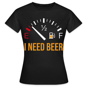 Lustiges Biermotiv „I Need Beer" - Frauen T-Shirt - Schwarz - Vorne - AI Model Female 172 dark (172cm)