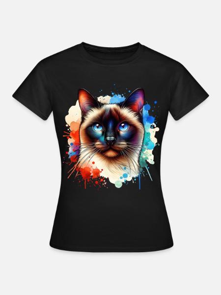 Siamkatze Motiv - Frauen T-Shirt - Schwarz