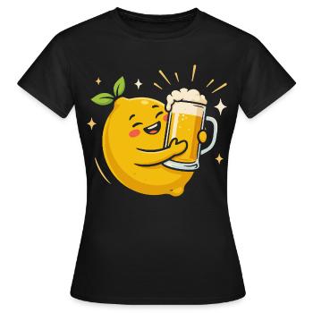 Bière Radler Citron drôle avec chope de bière - T-shirt Femme - noir - Devant - AI Model Female 172 dark (172cm)
