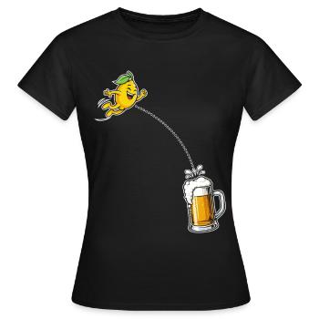 Bière Radler Citron drôle et chope de bière - T-shirt Femme - noir - Devant - AI Model Female 172 dark (172cm)