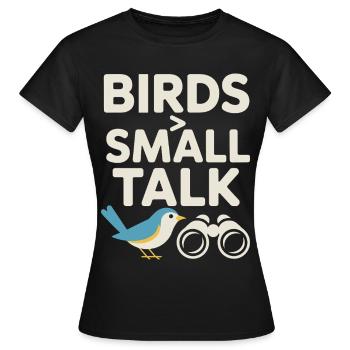 Bird talks : Une petite discussion - T-shirt Femme - noir - Devant - AI Model Female 172 dark (172cm)