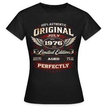 Don du 50e anniversaire Original juillet 1976 - T-shirt Femme - noir - Devant - AI Model Female 172 dark (172cm)