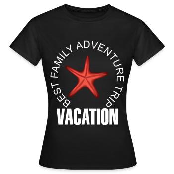 Familienurlaub Seestern Abenteuer Motiv - Frauen T-Shirt - Schwarz - Vorne - AI Model Female 172 dark (172cm)