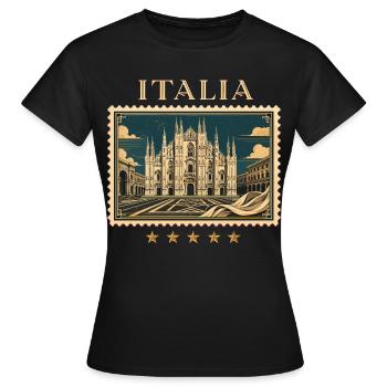 Mailand Eleganz als Reisemarke - Frauen T-Shirt - Schwarz - Vorne - AI Model Female 172 dark (172cm)