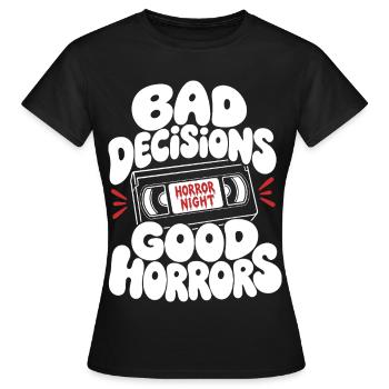 Mauvaises décisions Bonnes horreurs rétro - T-shirt Femme - noir - Devant - AI Model Female 172 dark (172cm)