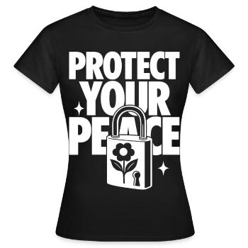 Protect Your Peace Mental Health - Frauen T-Shirt - Schwarz - Vorne - AI Model Female 172 dark (172cm)