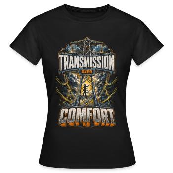 Câble : transmission plutôt que confort - T-shirt Femme - noir - Devant - AI Model Female 172 dark (172cm)