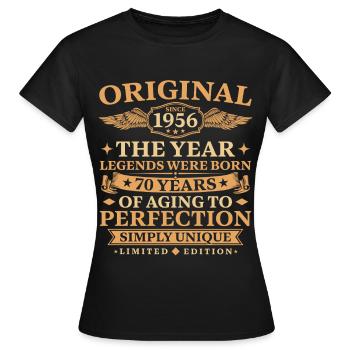Original since 1956 Birthday 70 Years - Frauen T-Shirt - Schwarz - Vorne - AI Model Female 172 dark (172cm)
