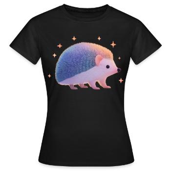 Hérisson avec des étoiles - T-shirt Femme - noir - Devant - AI Model Female 172 dark (172cm)