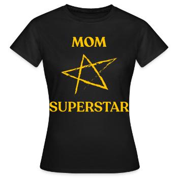 Maman SUPERSTAR - T-shirt Femme - noir - Devant - AI Model Female 172 dark (172cm)