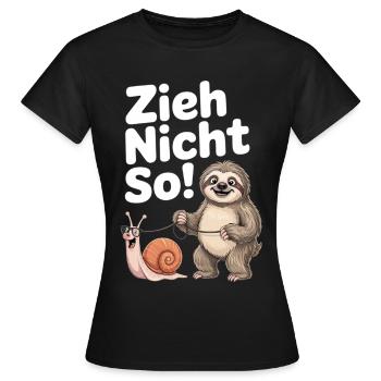 Schnecke Faultier - Frauen T-Shirt - Schwarz - Vorne - AI Model Female 172 dark (172cm)