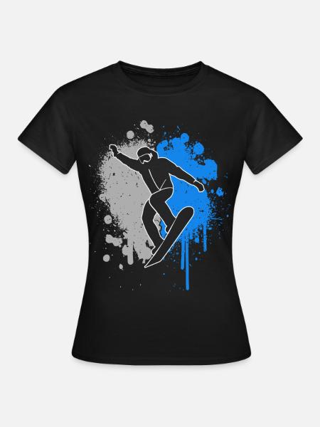 Snowboarder Snowboarden Farbklecks Snowboard - Frauen T-Shirt - Schwarz