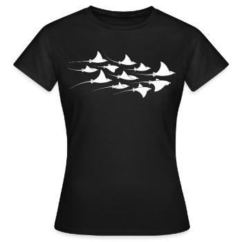 Rais manta Plongeons raies Manta raies Manta Plongeurs - T-shirt Femme - noir - Devant - AI Model Female 172 dark (172cm)
