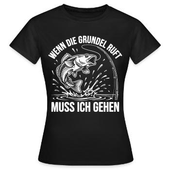 Grundel Angeln - Frauen T-Shirt - Schwarz - Vorne - AI Model Female 172 dark (172cm)
