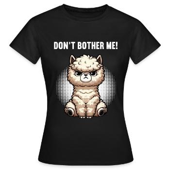 Ne me dérange pas, Alpaga Lama, Alpaga Propriétaire d’Alpagas, Alpagas - T-shirt Femme - noir - Devant - AI Model Female 172 dark (172cm)
