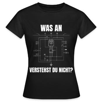 Elektriker Schaltplan Spruch Handwerker - Frauen T-Shirt - Schwarz - Vorne - AI Model Female 172 dark (172cm)
