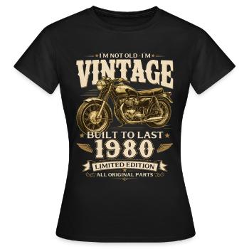 46th Birthday Gift Biker Vintage 1980's - Women's T-Shirt - black - Front - AI Model Female 172 dark (172cm)