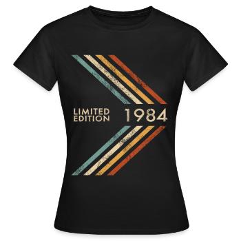 1984 Limited Edition Geburtstag Herren Damen Retro - Frauen T-Shirt - Schwarz - Vorne - AI Model Female 172 dark (172cm)
