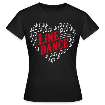 Line Dance Heart Design - Women's T-Shirt - black - Front - AI Model Female 172 dark (172cm)
