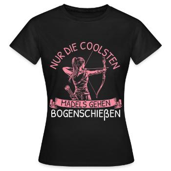 Die coolsten Mädels gehen Bogenschießen - Frauen T-Shirt - Schwarz - Vorne - AI Model Female 172 dark (172cm)