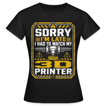  Impression 3D | Humour Geek Maker - T-shirt Femme - noir - Devant - AI Model Female 172 dark (172cm)
