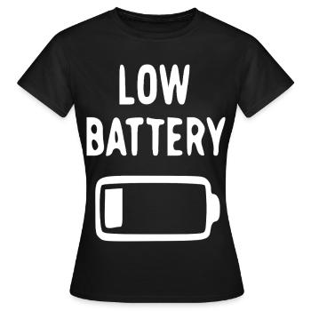 Conception à faible humeur de batterie - T-shirt Femme - noir - Devant - AI Model Female 172 dark (172cm)