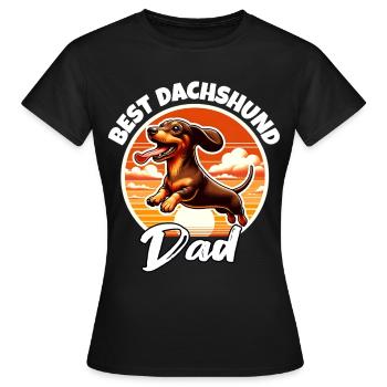 Dackel Papa - Frauen T-Shirt - Schwarz - Vorne - AI Model Female 172 dark (172cm)