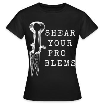 Schneide deine Probleme – wenn du scherst, hast du Zeit! - Frauen T-Shirt - Schwarz - Vorne - AI Model Female 172 dark (172cm)