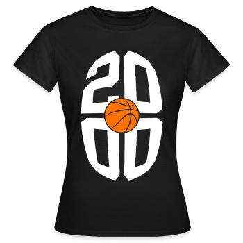 NÉ EN 2000 DANS LE BASKET-BALL : 26E ANNIVERSAIRE - T-shirt Femme - noir - Devant - AI Model Female 172 dark (172cm)