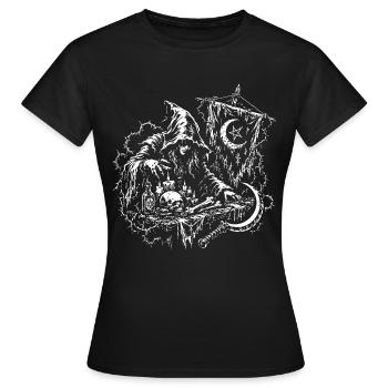 Moon Shadow Witch Ritual - Women's T-Shirt - black - Front - AI Model Female 172 dark (172cm)