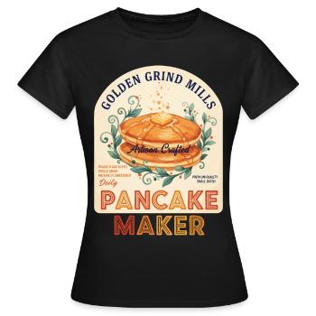 Petit-déjeuner Brunch drôle Café Pancake Nourriture Bacon - T-shirt Femme - noir - Devant - AI Model Female 172 dark (172cm)
