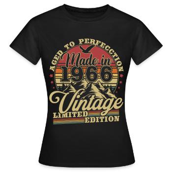 1966 Jahrgang Geburtstag Vintage Geschenk - Frauen T-Shirt - Schwarz - Vorne - AI Model Female 172 dark (172cm)