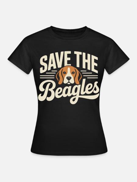 Save the Beagles Emblem - Frauen T-Shirt - Schwarz