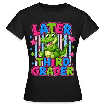 Goodbye CE2 Hello CM1 | Cute Crocodile - Women's T-Shirt - black - Front - AI Model Female 172 dark (172cm)