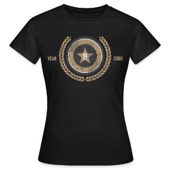 Retro Star T-Shirt 18. Geburtstag 2008 - Frauen T-Shirt - Schwarz - Vorne - AI Model Female 172 dark (172cm)