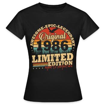 Original 1986 Jahrgang Vintage Geburtstag Geschenk - Frauen T-Shirt - Schwarz - Vorne - AI Model Female 172 dark (172cm)