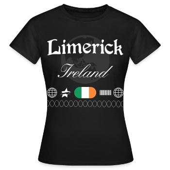 Limerick Irland Streetwear Reise Souvenir - Frauen T-Shirt - Schwarz - Vorne - AI Model Female 172 dark (172cm)