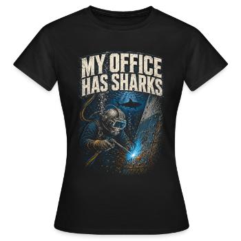 Underwater Welder My Office Has Sharks - Women's T-Shirt - black - Front - AI Model Female 172 dark (172cm)